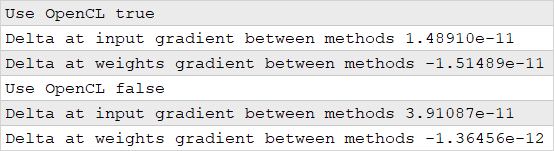 The results of checking deviations of the error gradient between the analytical and experimental methods of determination