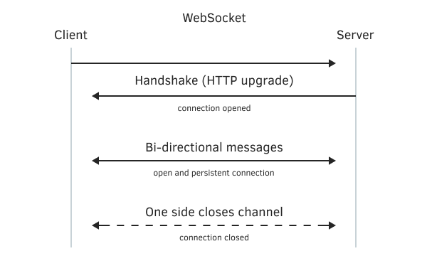 Interaction between client and server via WebSocket protocol